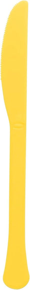 Yellow Sunshine Plastic Heavy Weight Knives (20 Count) - Premium Disposable Plastic Cutlery, Perfect for Home Use and All Kinds of Occasions...